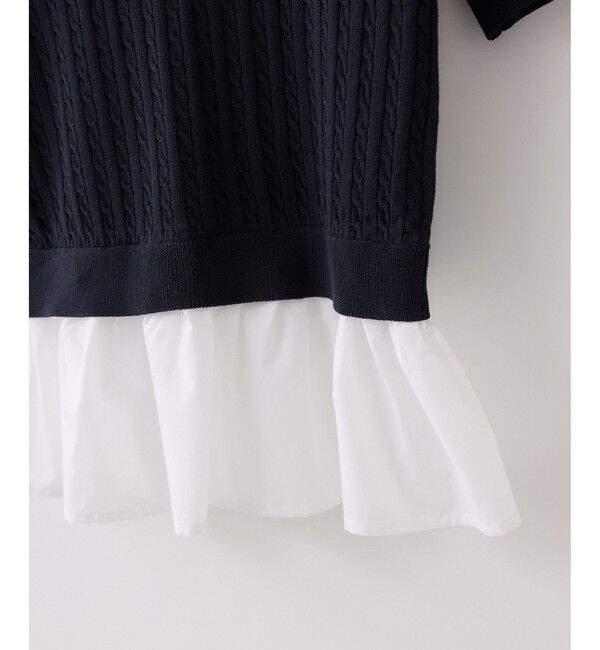 VIS「レイヤードケーブルハーフスリーブニット」|ニット・セーター|