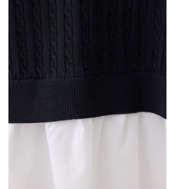 VIS「レイヤードケーブルハーフスリーブニット」|ニット・セーター|