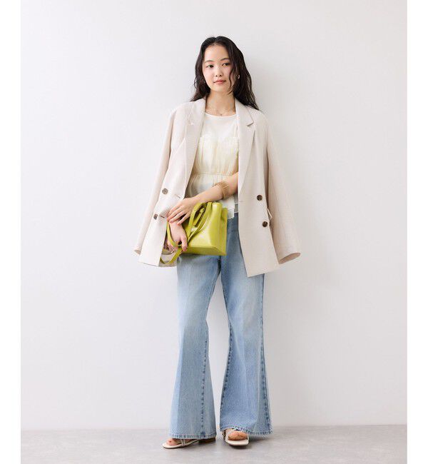 VIS「チェック＆無地ビスチェドッキング半袖プルオーバー/イージーケア」|Tシャツ・カットソー|