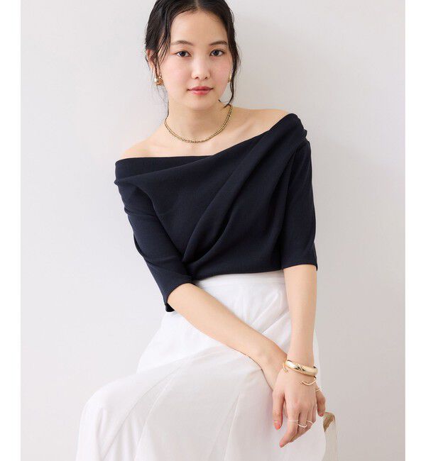 VIS「テレコハーフスリーブドレーププルオーバー」|Tシャツ・カットソー|