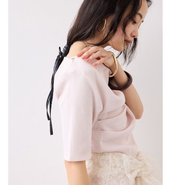 VIS「テレコハーフスリーブドレーププルオーバー」|Tシャツ・カットソー|