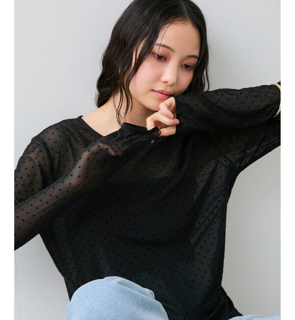 VIS「フロッキードットチュールプルオーバー」|Tシャツ・カットソー|