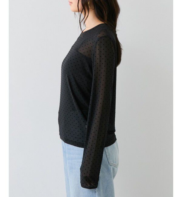 VIS「フロッキードットチュールプルオーバー」|Tシャツ・カットソー|