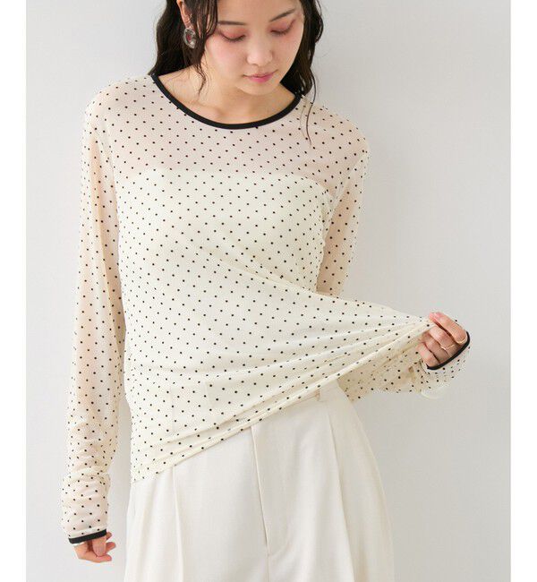 VIS「フロッキードットチュールプルオーバー」|Tシャツ・カットソー|