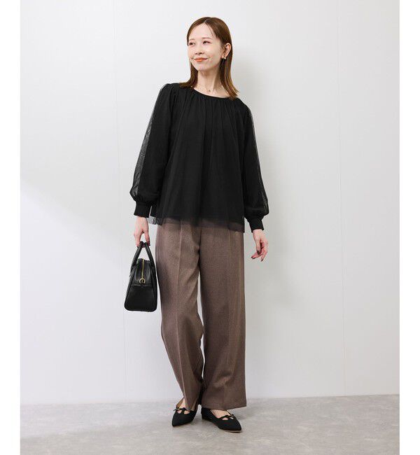 Rope&rsquo;Picnic「チュールドッキングボリュームスリーブニットプルオーバー」|ニット・セーター|