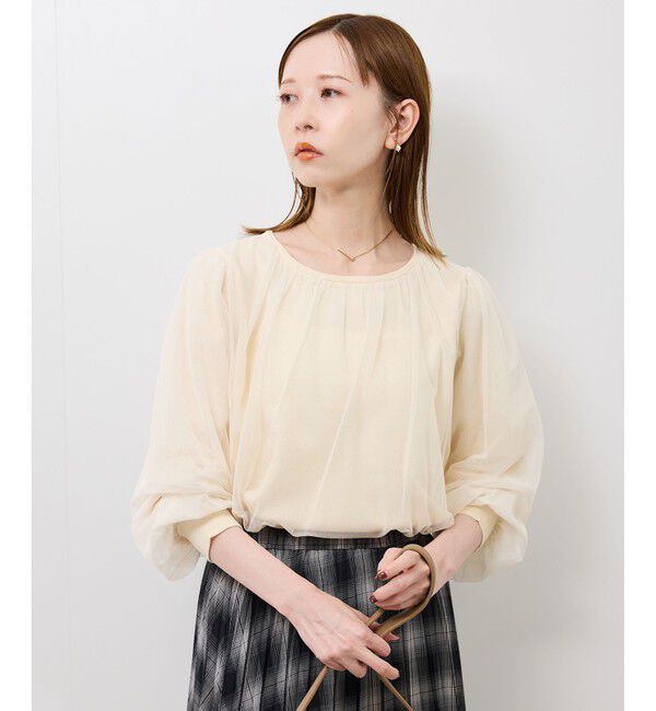 Rope&rsquo;Picnic「チュールドッキングボリュームスリーブニットプルオーバー」|ニット・セーター|