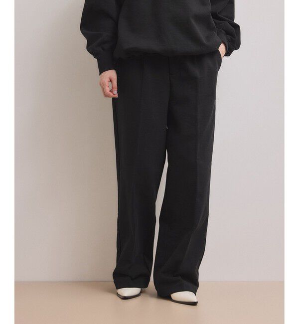 ADAM ET ROPE'「【WEB限定】スウェットワイドスラックス」|スラックス|ブラック(01)