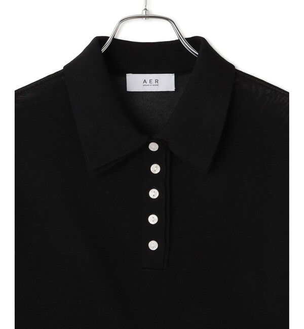 ADAM ET ROPE'「【WEB限定】ダブルカラーポロニットプルオーバー」|ポロシャツ|