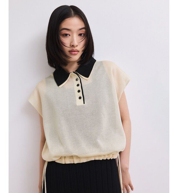 ADAM ET ROPE'「【WEB限定】ダブルカラーポロニットプルオーバー」|ポロシャツ|