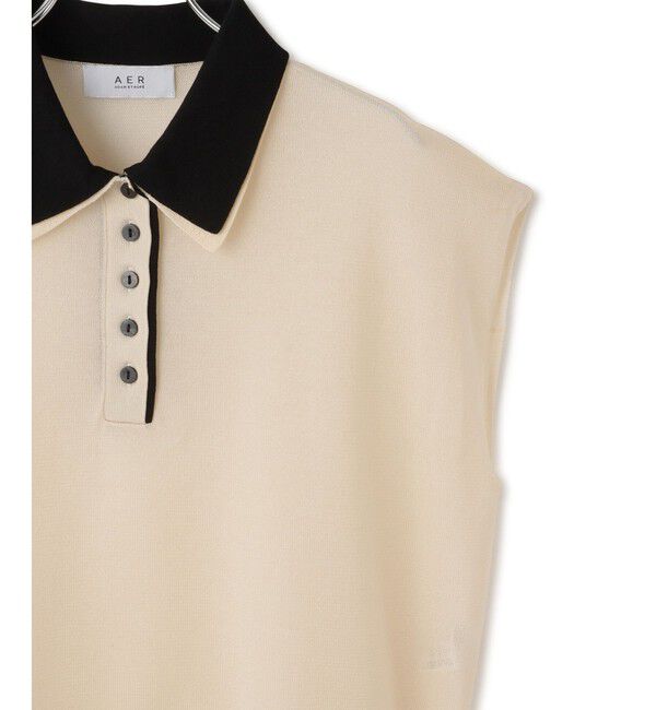 ADAM ET ROPE'「【WEB限定】ダブルカラーポロニットプルオーバー」|ポロシャツ|