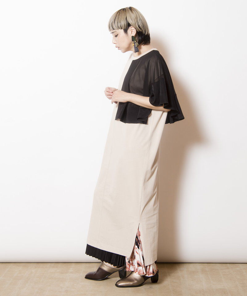  「アシンメトリーケープワンピース」|ワンピース|