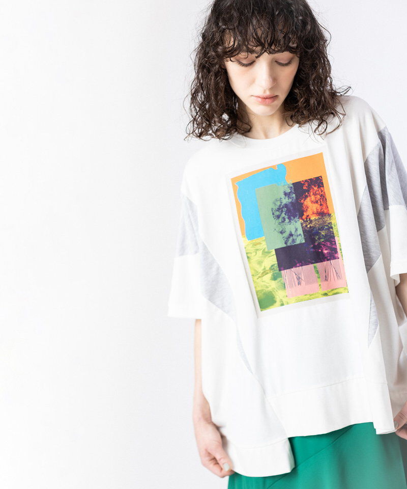  「アシンメトリーグラフィックTシャツ」|Tシャツ・カットソー|