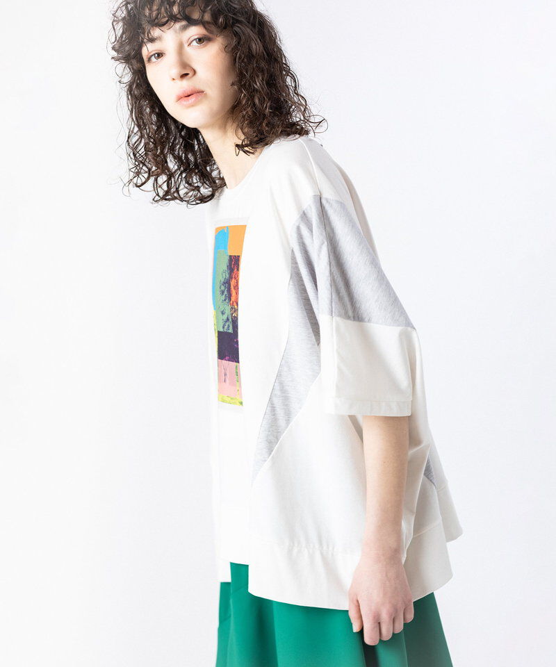  「アシンメトリーグラフィックTシャツ」|Tシャツ・カットソー|