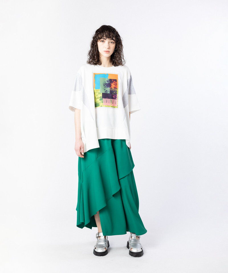  「アシンメトリーグラフィックTシャツ」|Tシャツ・カットソー|