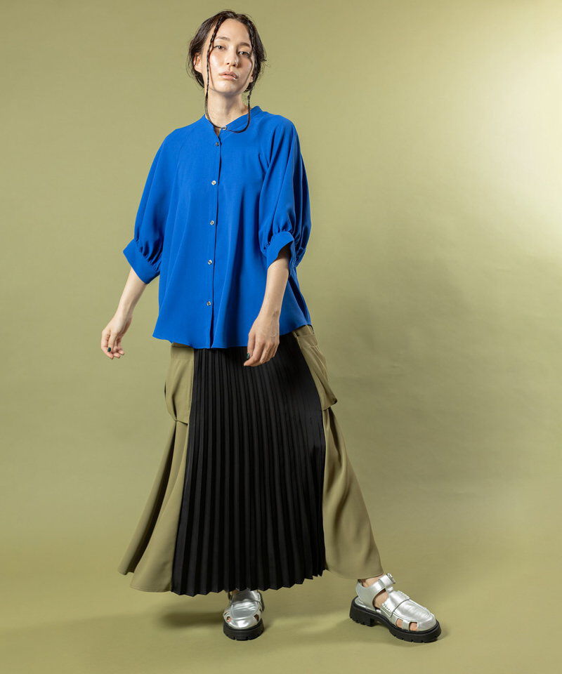  「プリーツ切替サイドポケットスカート」|スカート|