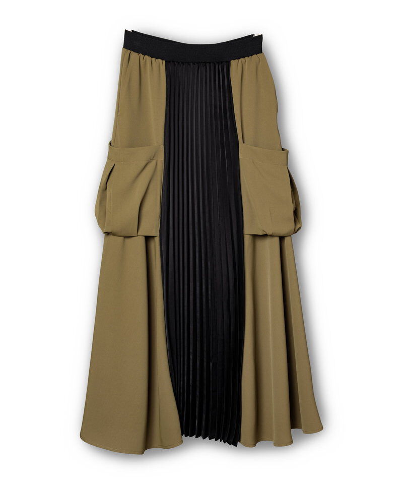  「プリーツ切替サイドポケットスカート」|スカート|