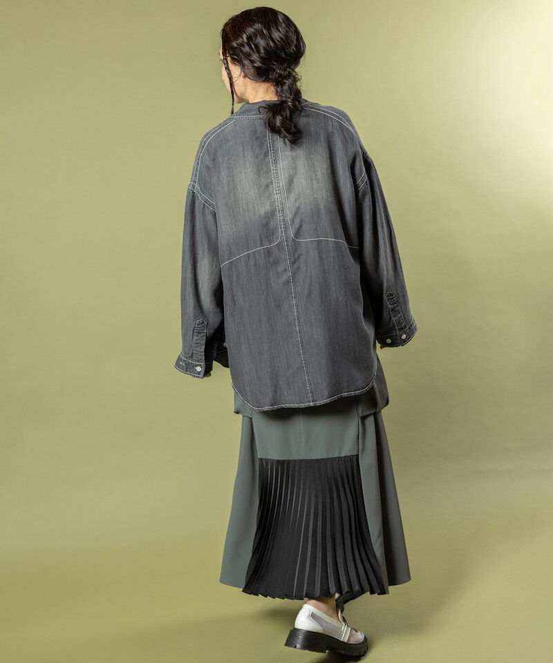  「プリーツ切替サイドポケットスカート」|スカート|