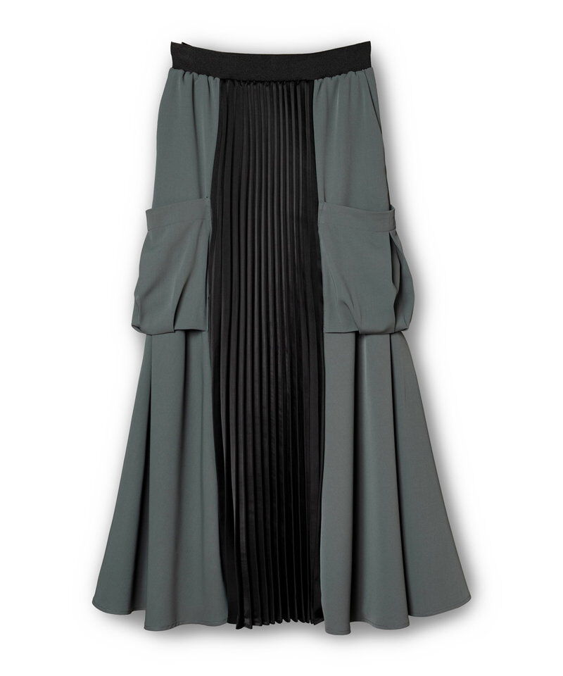  「プリーツ切替サイドポケットスカート」|スカート|