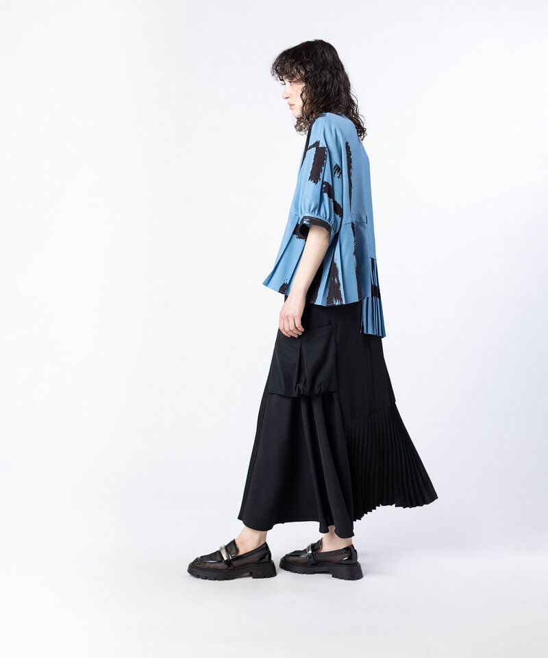  「プリーツ切替サイドポケットスカート」|スカート|