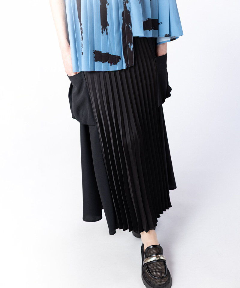  「プリーツ切替サイドポケットスカート」|スカート|