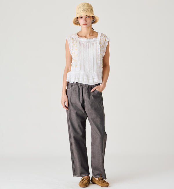 DANTON「DANTON | カラーデニム イージーパンツ WOMEN」|デニム|