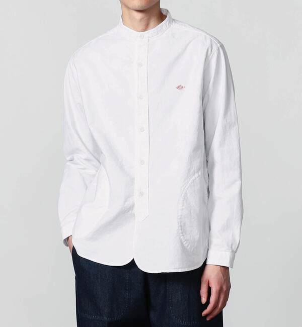 DANTON「DANTON | オックスフォード バンドカラーシャツ SOLID MEN」|シャツ・ブラウス|WHITE