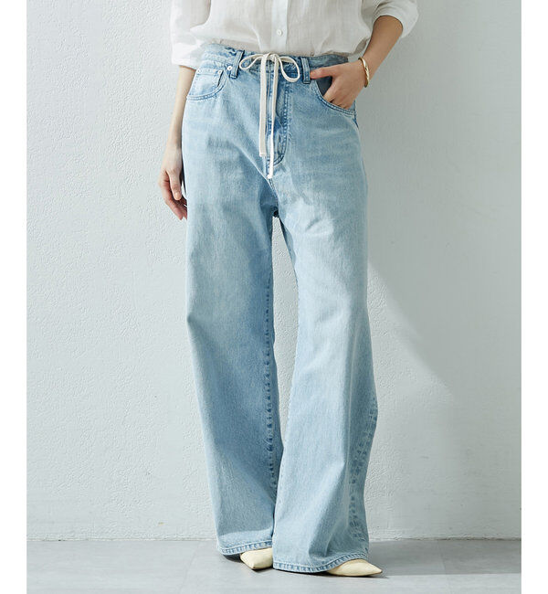  「ドロストデニムパンツ」|チノ|ブルー