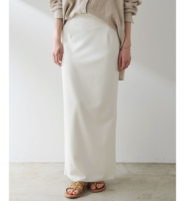  「ジャージーIラインロングスカート」|スカート|オフホワイト