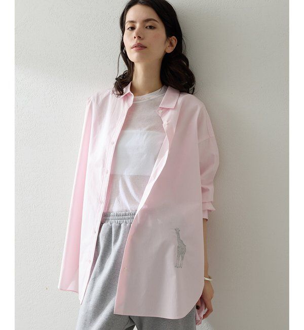  「Thomas Masonアニマル刺繍シャツ」|シャツ・ブラウス|ピンク