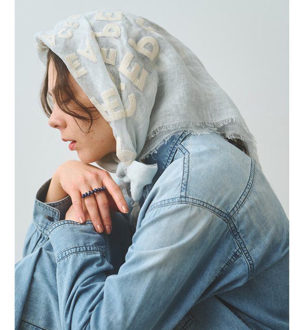  「【CITRUS】別注エンブロイダリーストール」|マフラー|サックスブルー