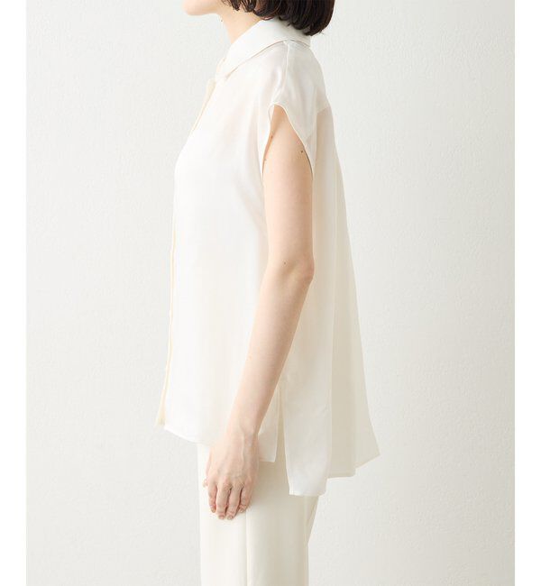 Drawing Numbers「【Drawing Numbers】キュプラノースリーブスリットブラウス」|シャツ・ブラウス|