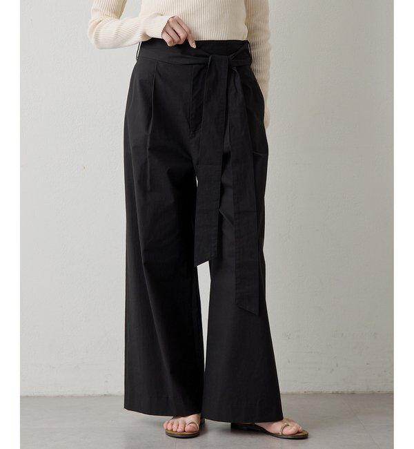  「コットンタイプライターパンツ」|チノ|ブラック