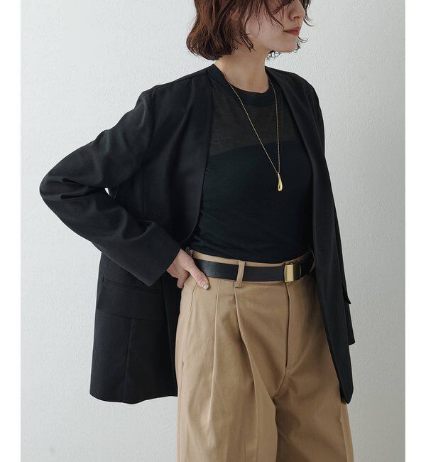  「シアーノーカラージャケット」|テーラードジャケット|