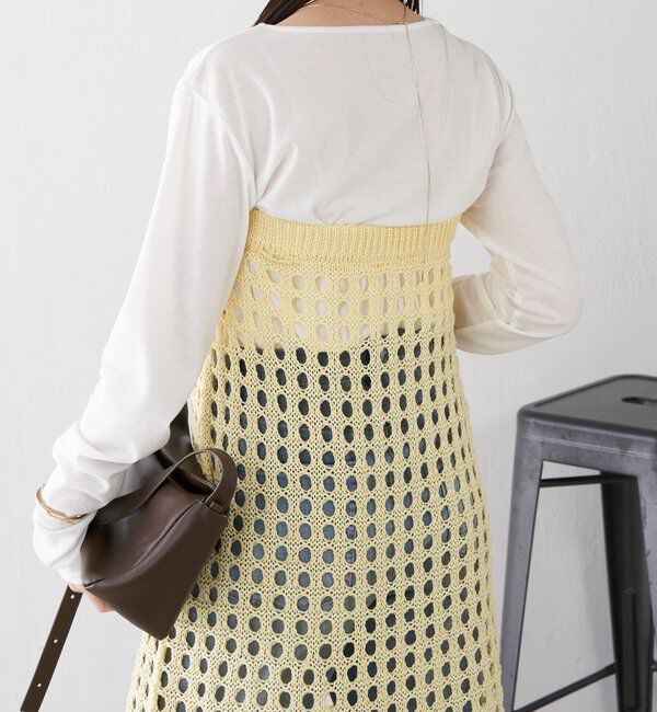  「【マルチに使える】透かし編みロングスカート」|スカート|