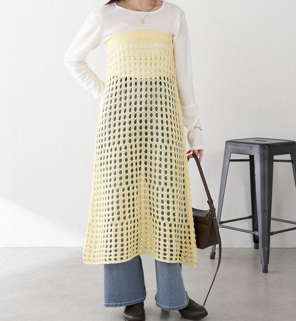 「【マルチに使える】透かし編みロングスカート」|スカート|