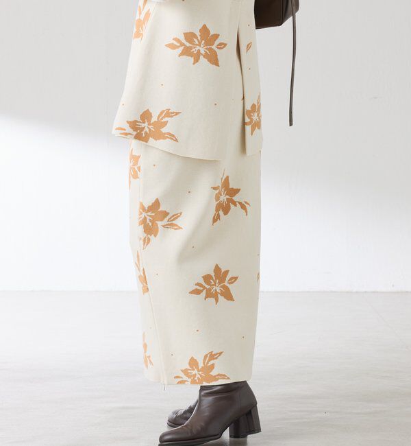  「フラワーニットジャガードスカート」|スカート|