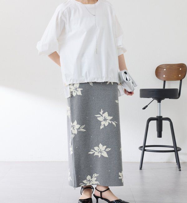  「フラワーニットジャガードスカート」|スカート|