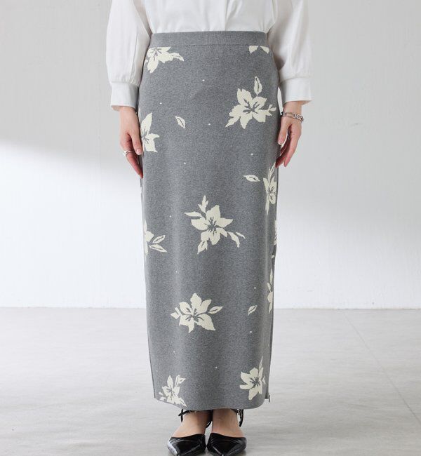  「フラワーニットジャガードスカート」|スカート|