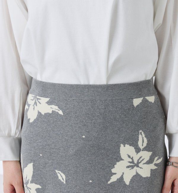  「フラワーニットジャガードスカート」|スカート|