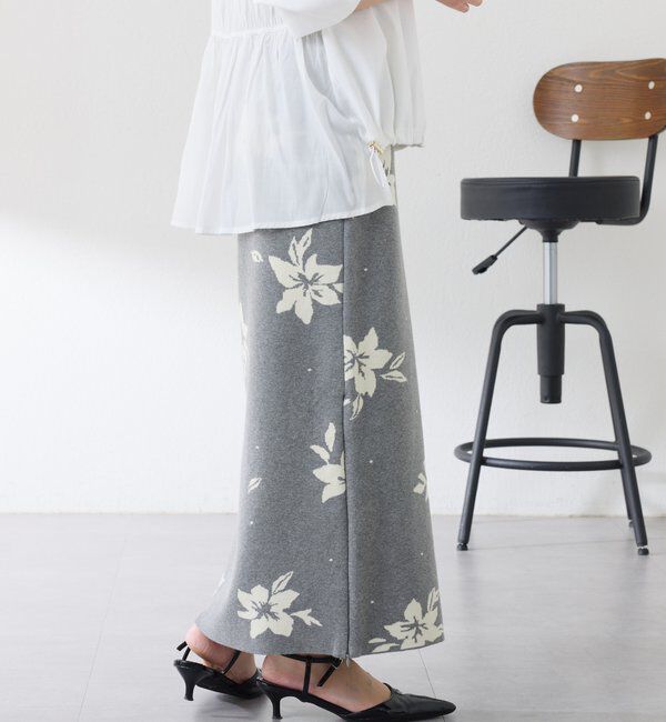  「フラワーニットジャガードスカート」|スカート|