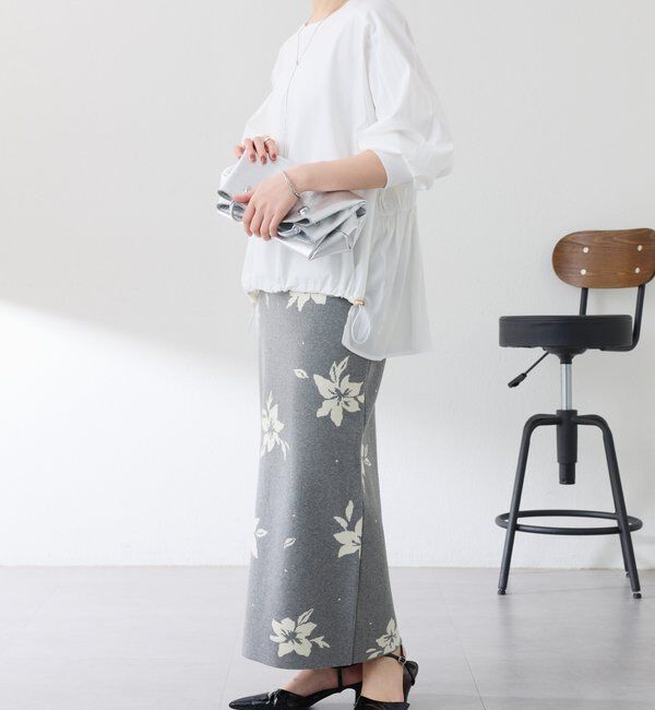  「フラワーニットジャガードスカート」|スカート|