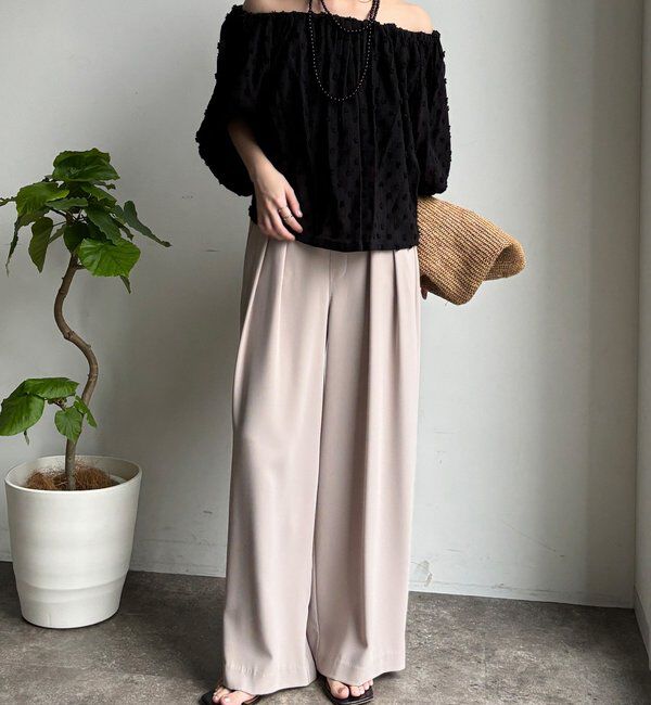  「【累計販売数3万枚突破/21色4サイズ展開！】タックワイドパンツ」|チノ|