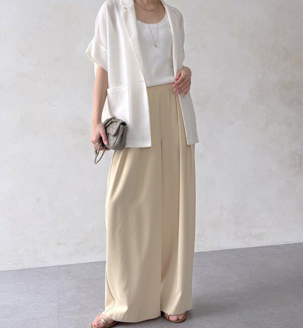  「【累計販売数3万枚突破/21色4サイズ展開！】タックワイドパンツ」|チノ|