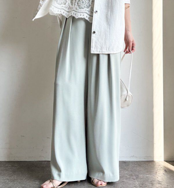  「【累計販売数3万枚突破/21色4サイズ展開！】タックワイドパンツ」|チノ|