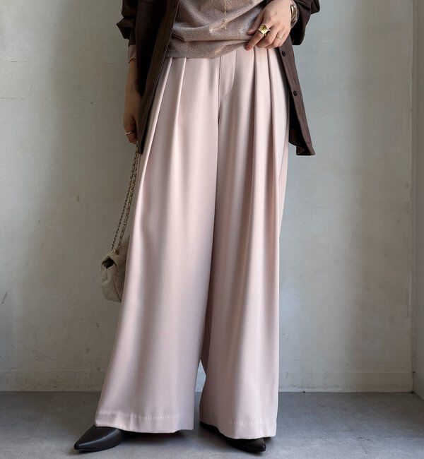  「【累計販売数3万枚突破/21色4サイズ展開！】タックワイドパンツ」|チノ|