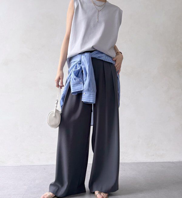  「【累計販売数3万枚突破/21色4サイズ展開！】タックワイドパンツ」|チノ|