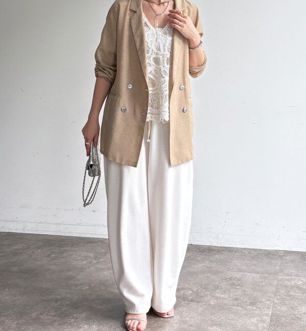  「【ウォッシャブル】シアーダブルジャケット」|テーラードジャケット|