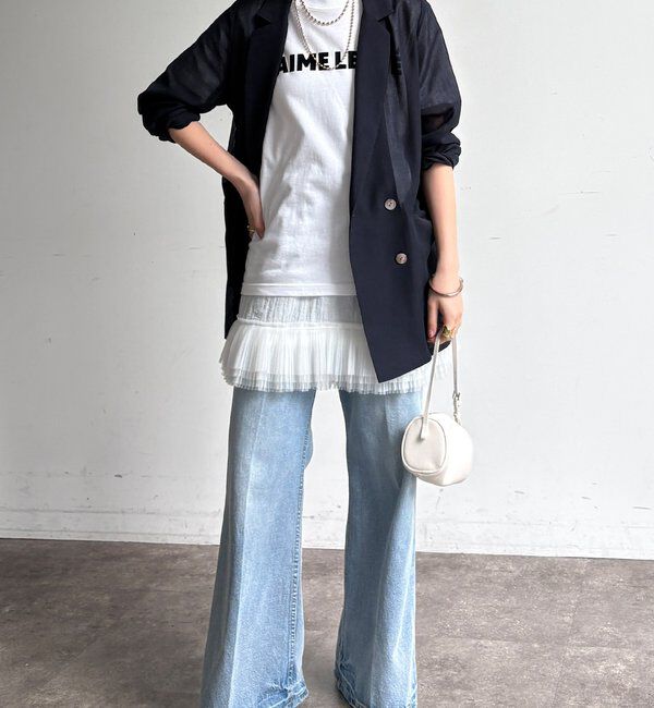  「【ウォッシャブル】シアーダブルジャケット」|テーラードジャケット|