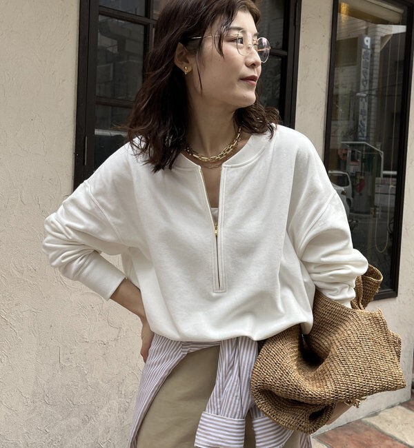  「【新色追加】【インフルエンサー OKOCHI企画】ハーフジップスウェット」|Tシャツ・カットソー|