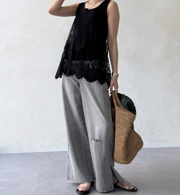  「【新色追加】スカラレースキャミ」|シャツ・ブラウス|